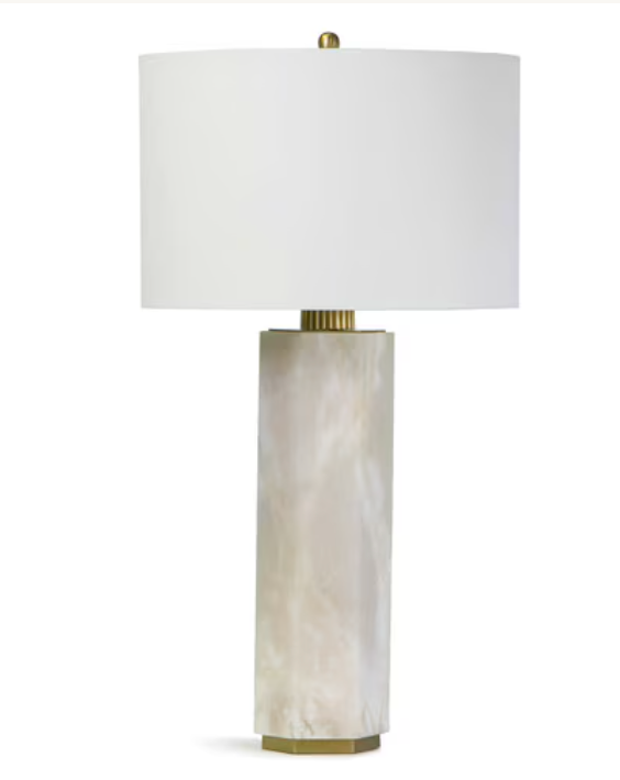 Gear Alabaster Table Lamp  30.5"H x 16"W