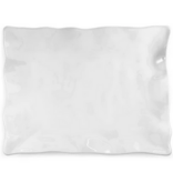 Q Home Design Ruffle White Melamine Rectangle Small Platter