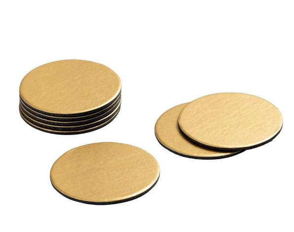 Gold Luster Felt-Backed Coasters  - 8 "