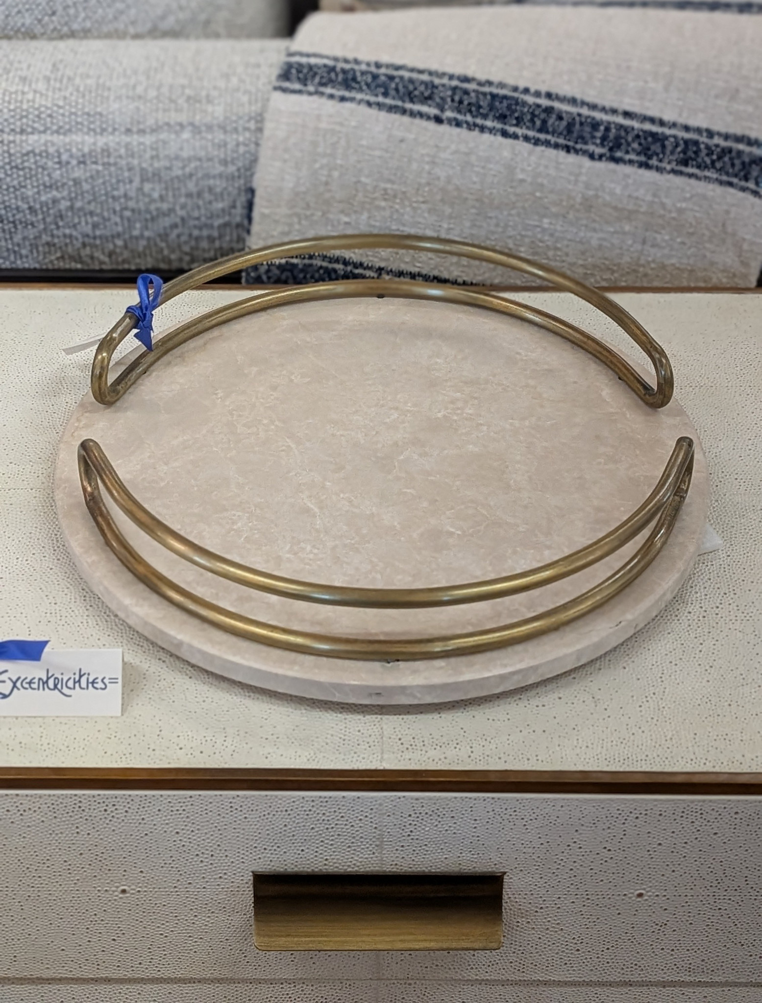 Marble stone tray round 15''