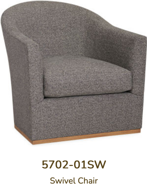 Swivel Chair in Giles Stone 33" x 36" x 32"