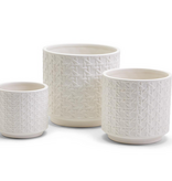 Embossed Cane Webbing Planter 5H x 5 1/4Dia