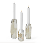Crystal Multifaceted Taper Candleholder - Medium, 3x7x3