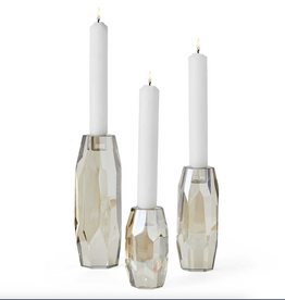 Crystal Multifaceted Taper Candleholder - Medium, 3x7x3