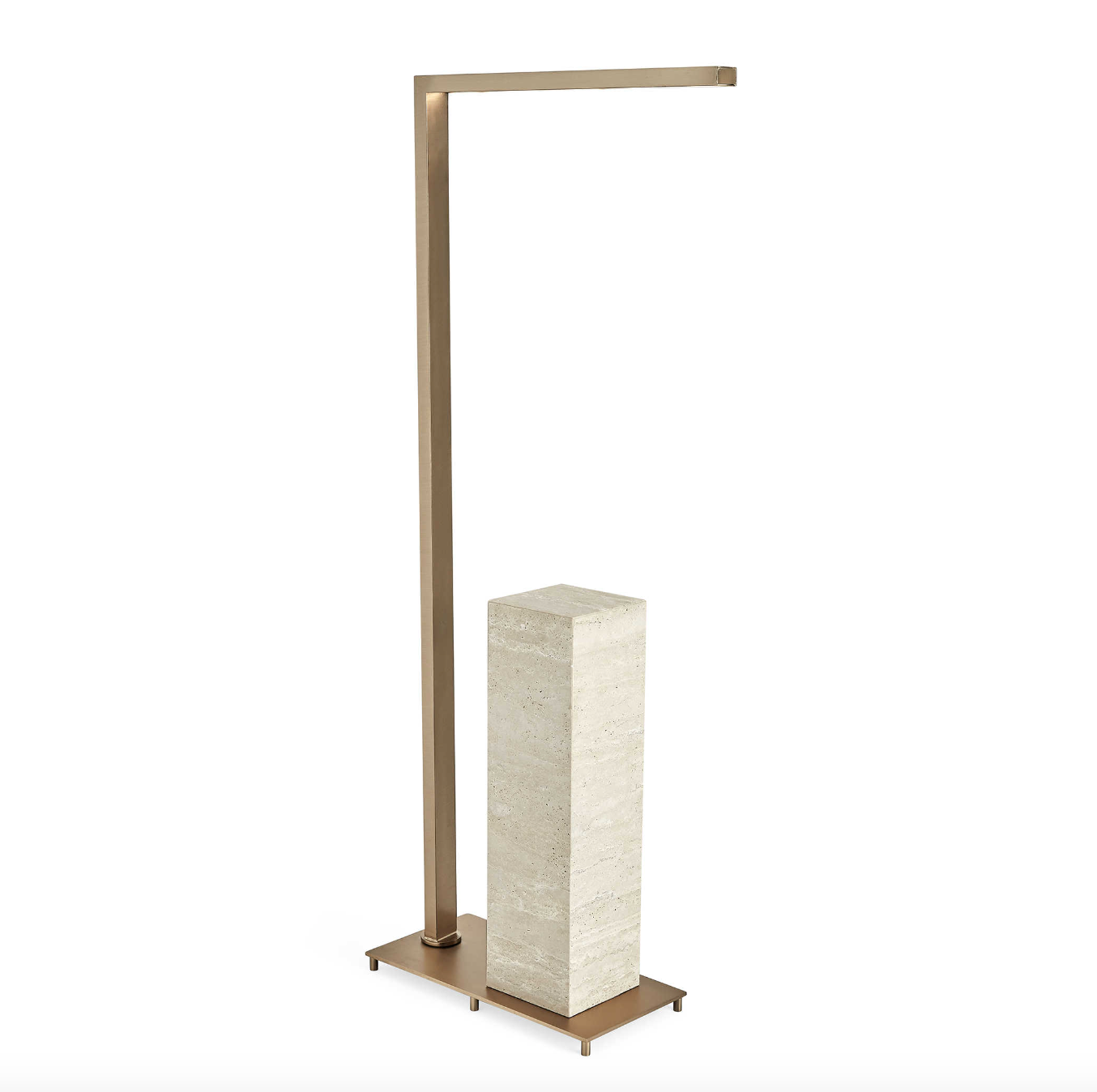 Illume Drink Stand - Travertine/Brass 42H