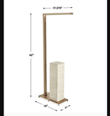 Illume Drink Stand - Travertine/Brass 42H