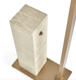 Illume Drink Stand - Travertine/Brass 42H
