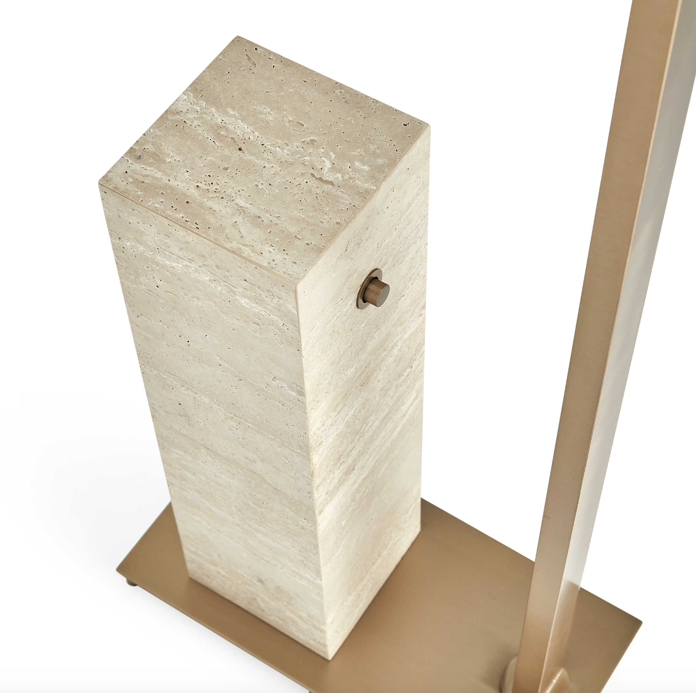 Illume Drink Stand - Travertine/Brass 42H