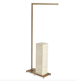 Illume Drink Stand - Travertine/Brass 42H