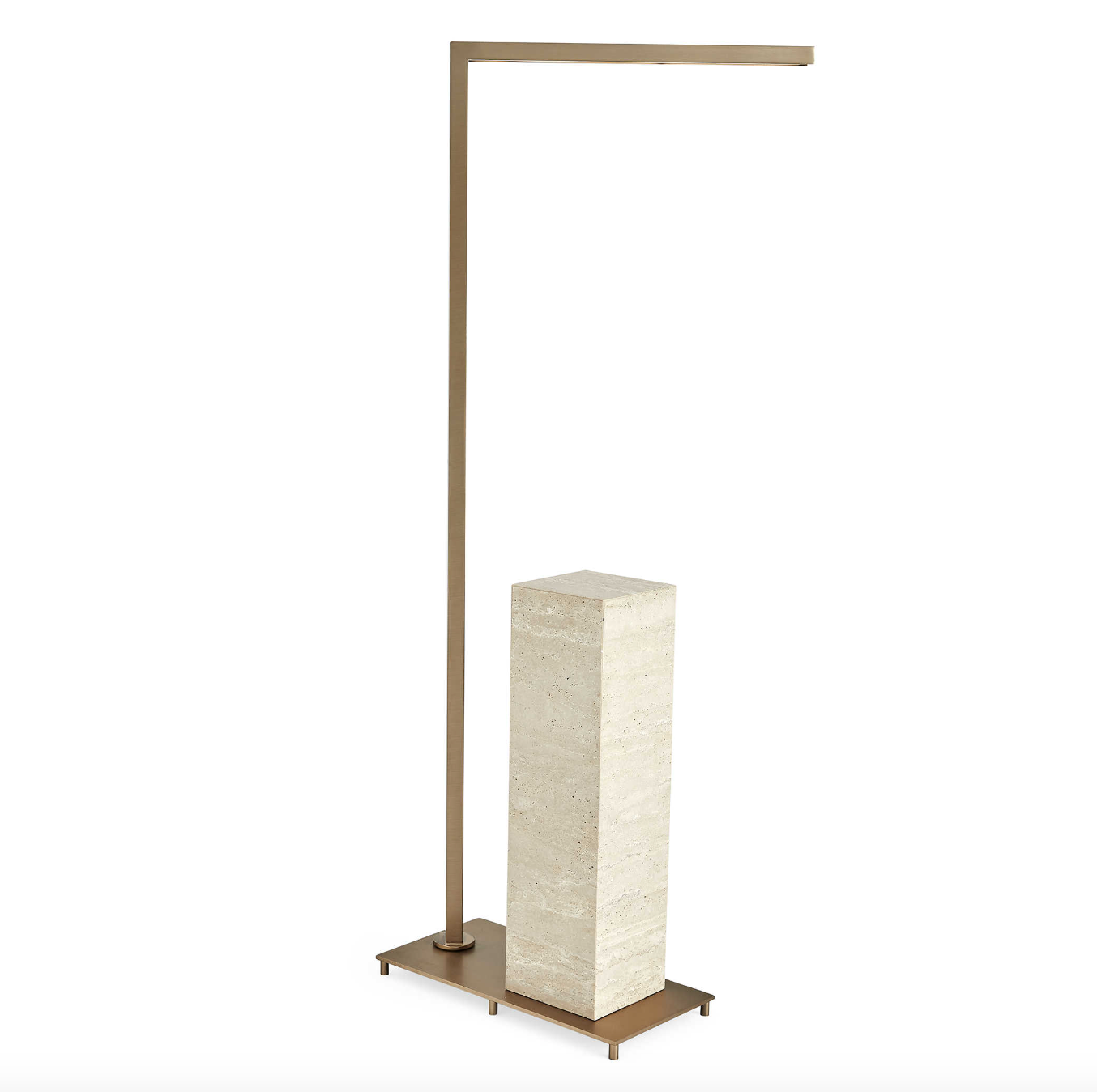 Illume Drink Stand - Travertine/Brass 42H