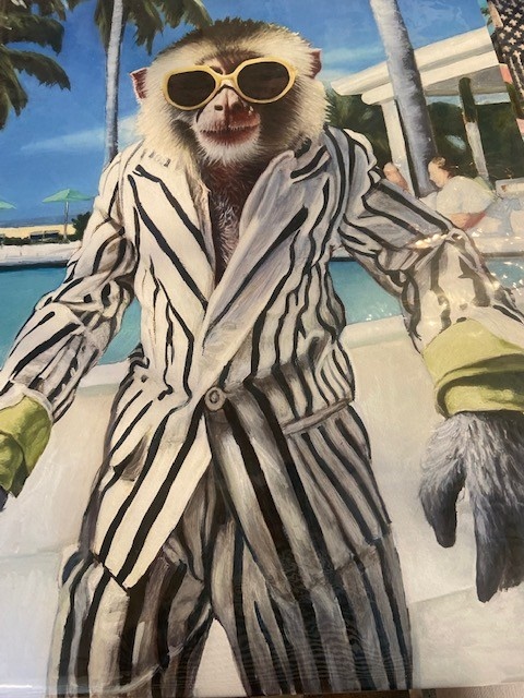 Unframed Art signed by Serge 30 x 20 The Human Monkey