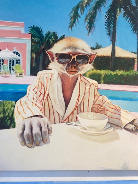 Monkey Business at the Colony - Canvas Print - 40" x 40"