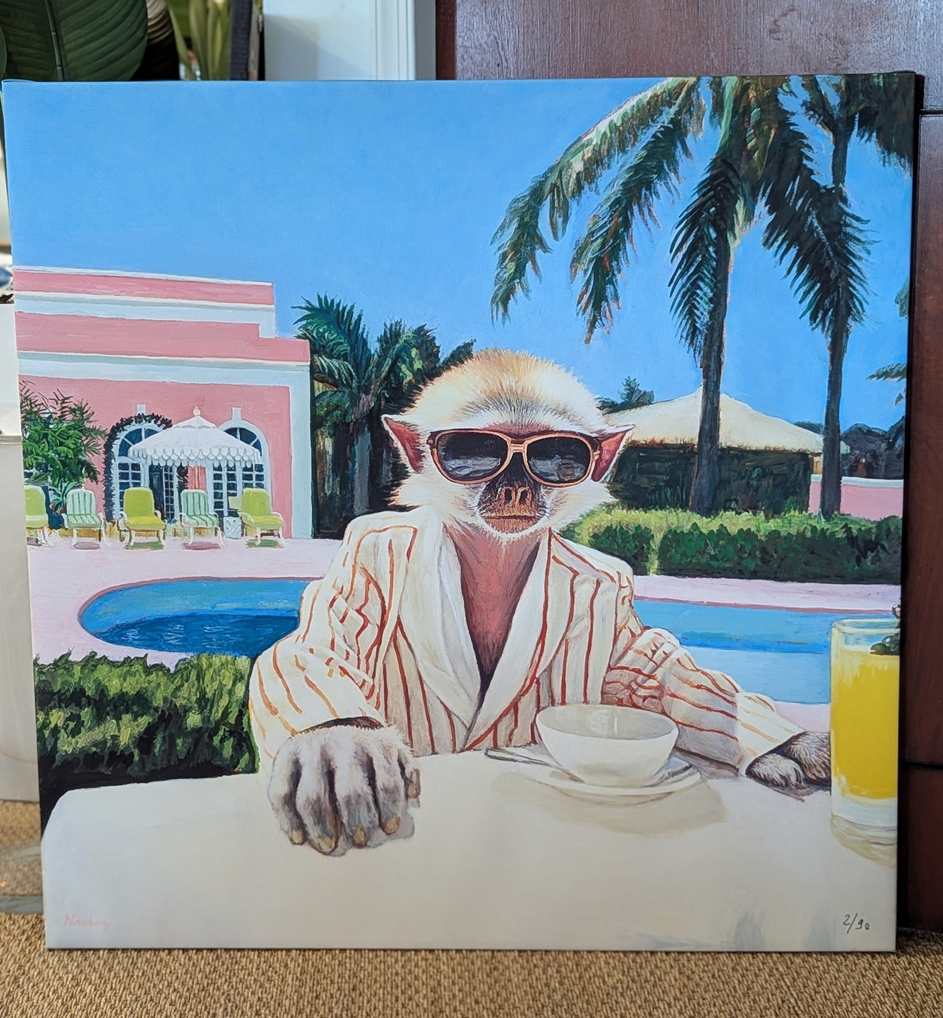 Monkey Business at the Colony - Canvas Print - 40" x 40"