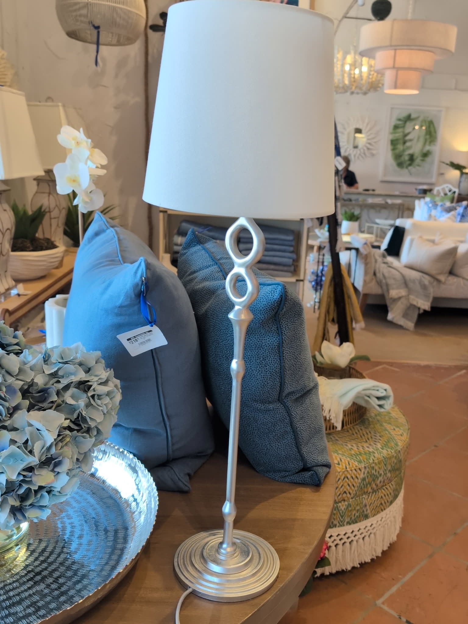 Bristol Table Lamp in Burnished Silver Leaf31H x 10W
