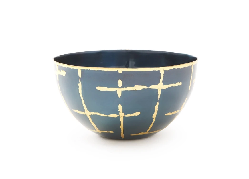 Loom Small Bowl/Anthracite and Brass / 6W x 6D x 3.5H