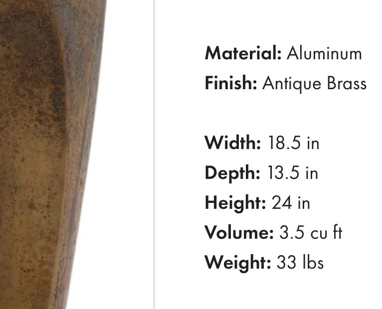 Valkyr Side Table Brass / 24x19x14