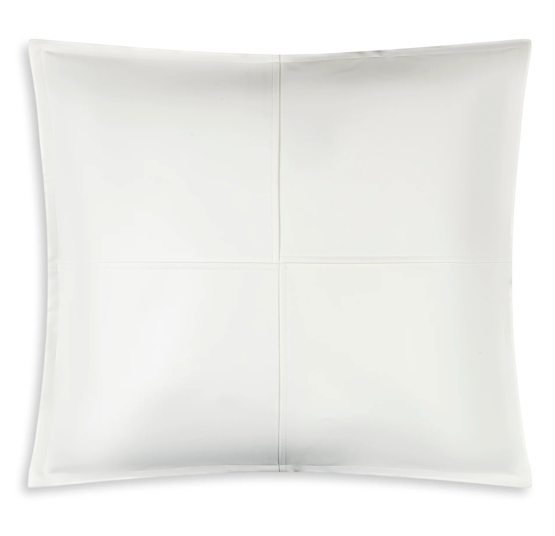 Cloud9 Design Luxury White faux leather patchwork cushion - 22x22