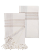 Pom Pom at Home GENEVA - IVORY/ TAUPE - THROW 50x70"