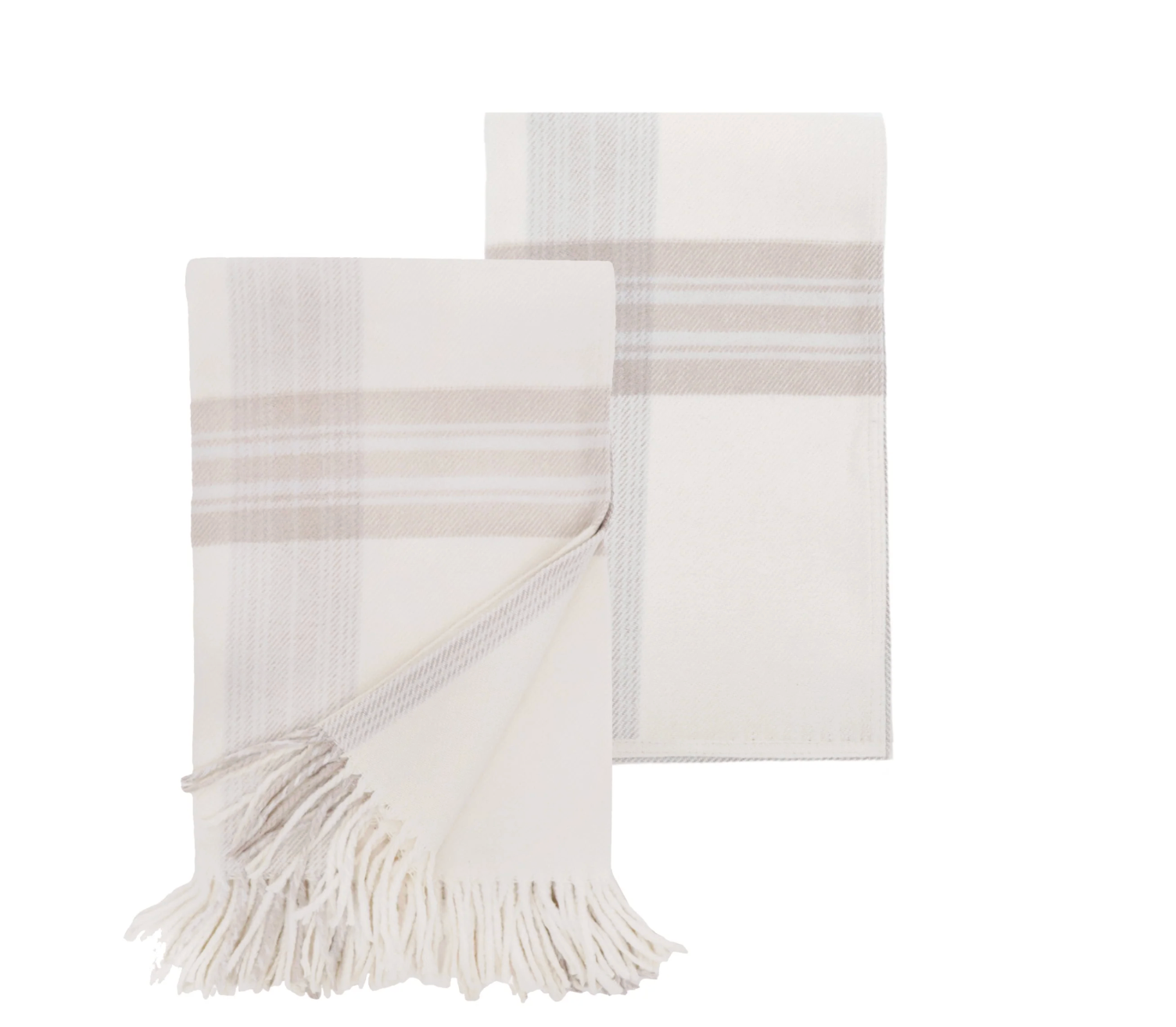 Pom Pom at Home GENEVA - IVORY/ TAUPE - THROW 50x70"