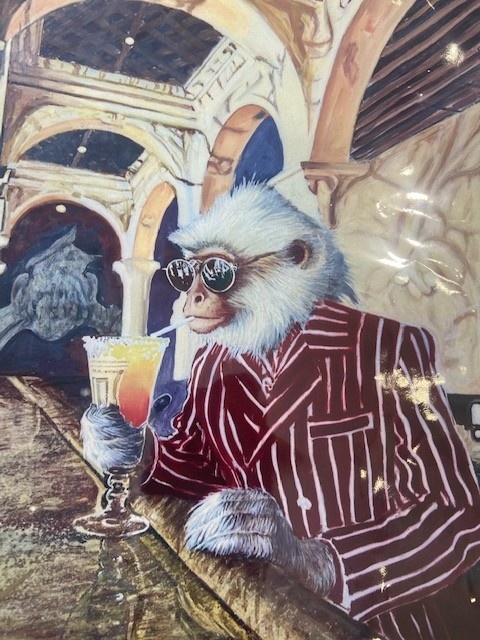 Unframed Art signed by Serge Monkey Bar 20x16