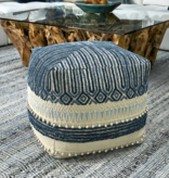 Malibu Pouf - Blue   24 W X 19 H X 24 D