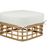 Bahama Rattan Ottoman with Cushion 26x26x20