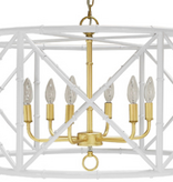 Six Light Chandelier White 27"Dia x 17"H