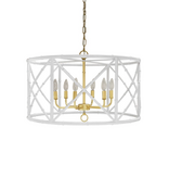 Six Light Chandelier White 27"Dia x 17"H