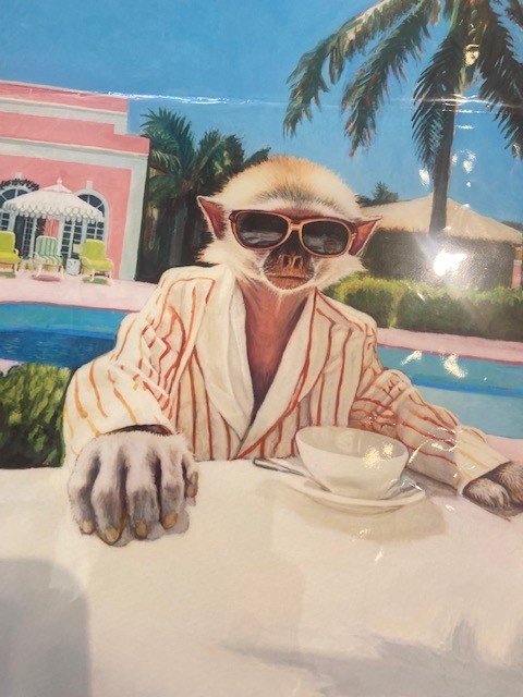 Unframed Art signed by Serge Monkey Business 9x12