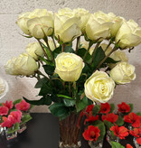 2 Dozen Long Stem Roses in Flared Vase (Light Green)