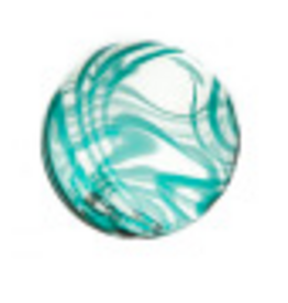 6" Clear w/teal swirl