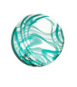 6" Clear w/teal swirl