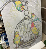 Round Bird Cage Giclee 55 x 66.25