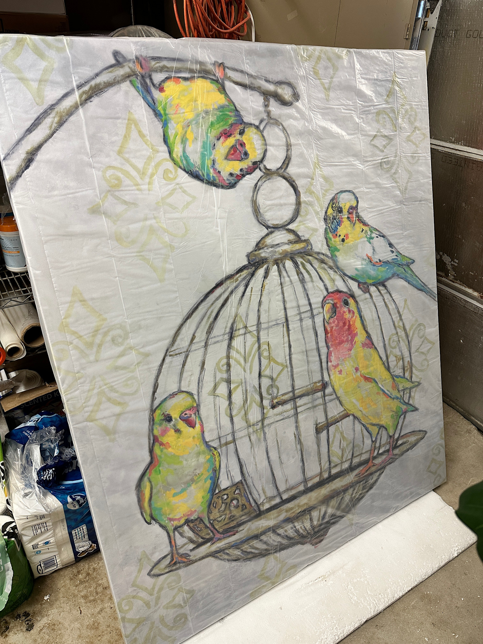 Round Bird Cage Giclee 55 x 66.25