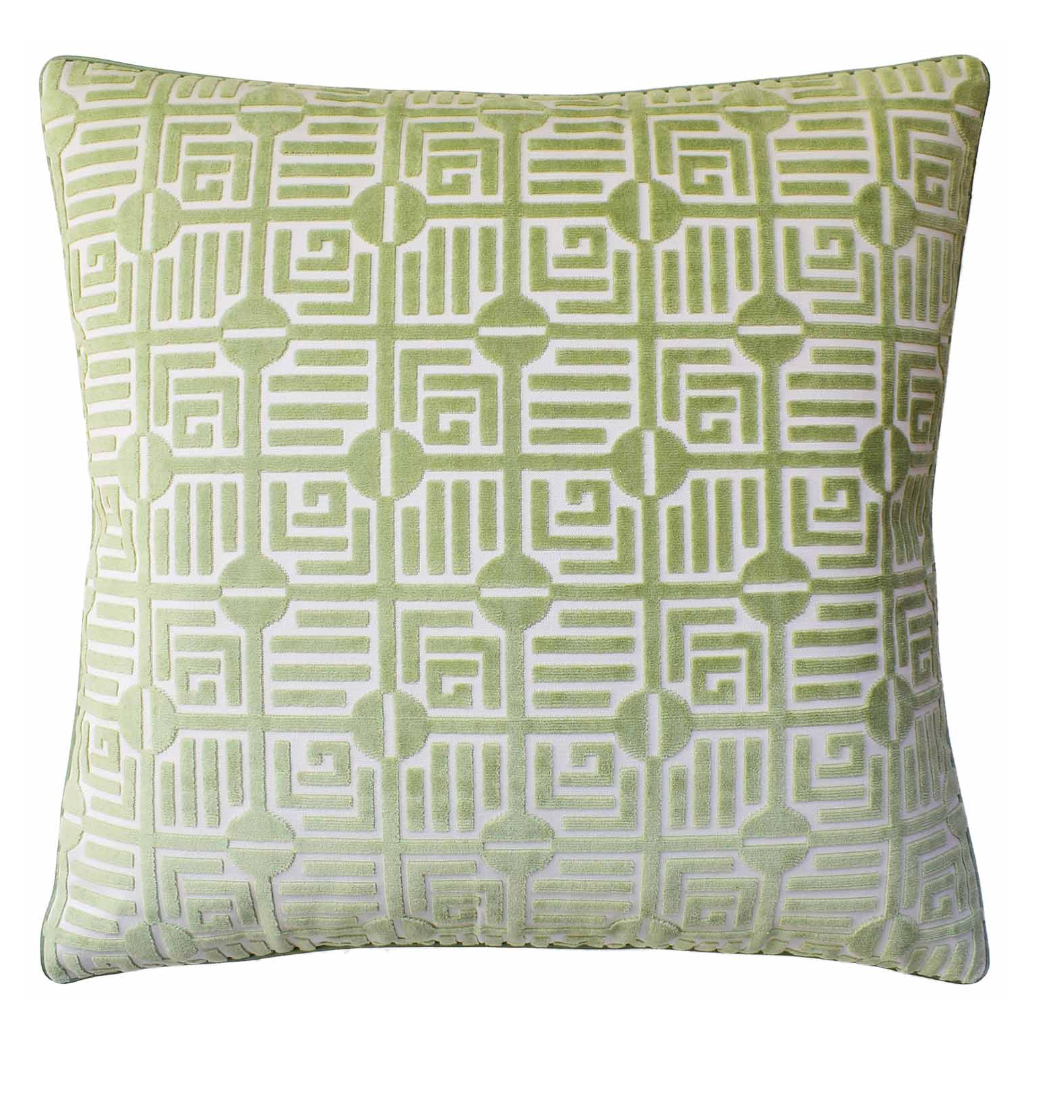 Labyrinth (Sage) / Coton velvet 14x20
