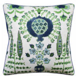 Mendoza Suzani Blue/Green on White - 22x22