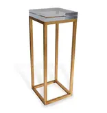 DRAKE LUCITE TABLE CLEAR/GOLD 27"H x 10" x 10"