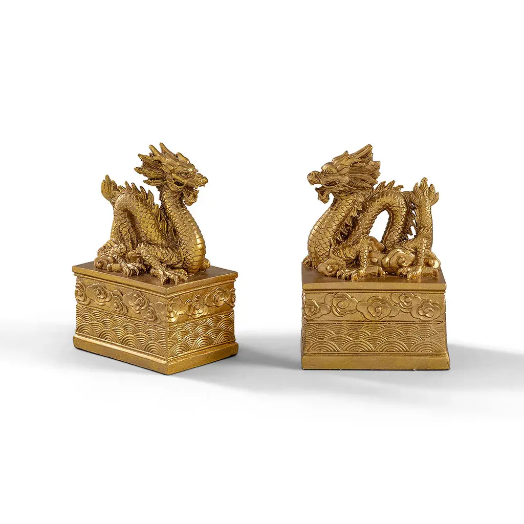 Imperial Gold Bookends S/2 8"H x 5.5"W x 4"D