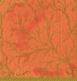 Gilded Majolica Coral Cocktail Napkin