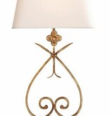 Harper Table Lamp in Gilded Iron with Natural Paper Shade 29.5H x 15.5W