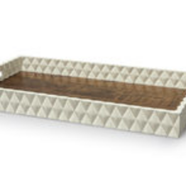 Diamond Pattern Veneer Tray 30"l x 18"w x 3"h