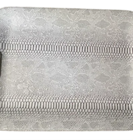 Bold Decor Large Serving Tray with Metal Handles - Dragon Beige