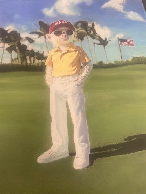 Unfraned Art signed by Serge 20 x 16 Maga  2 Monkey