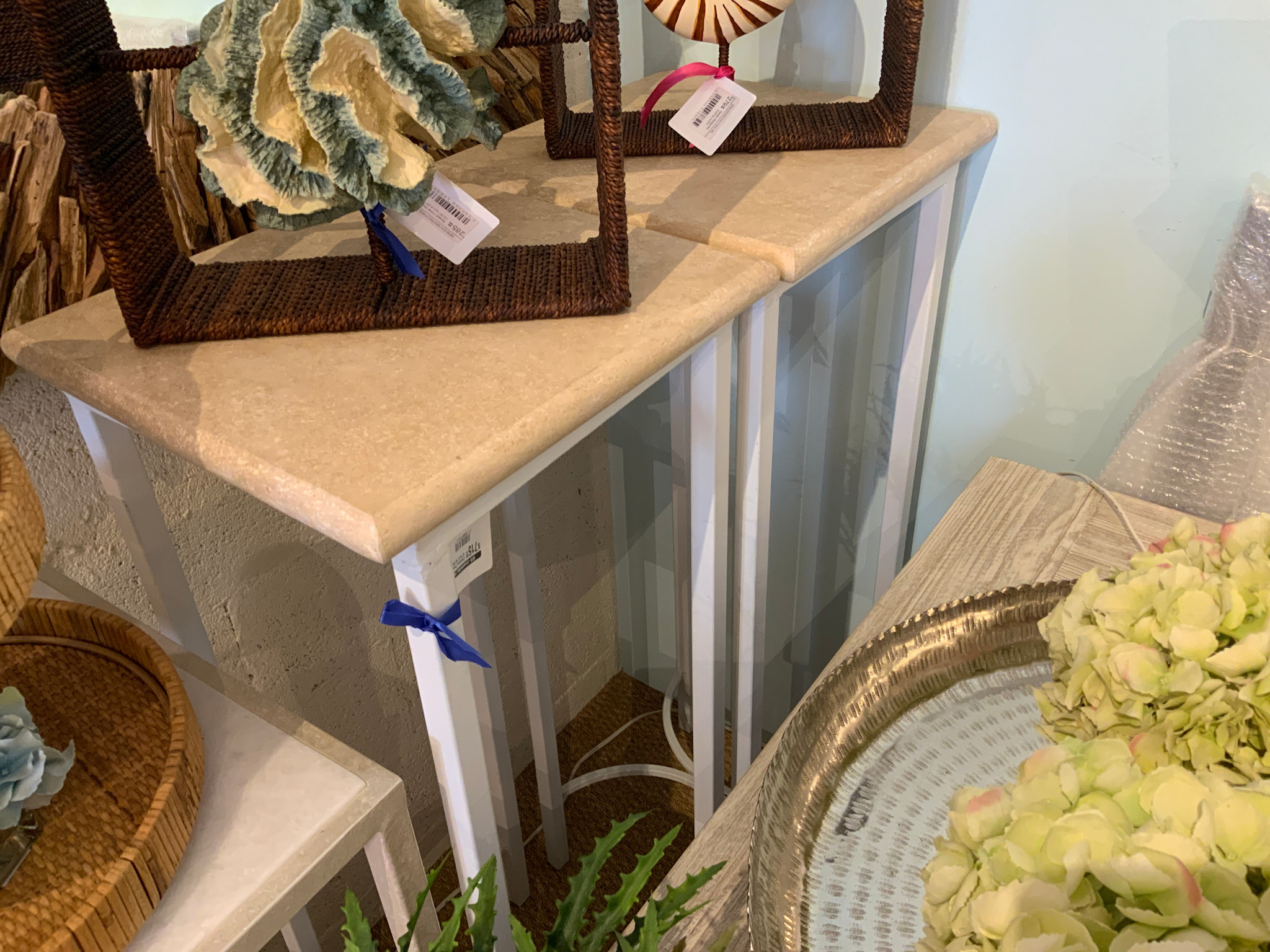 Charleston Pedestal 43"Hx16"SQ White
