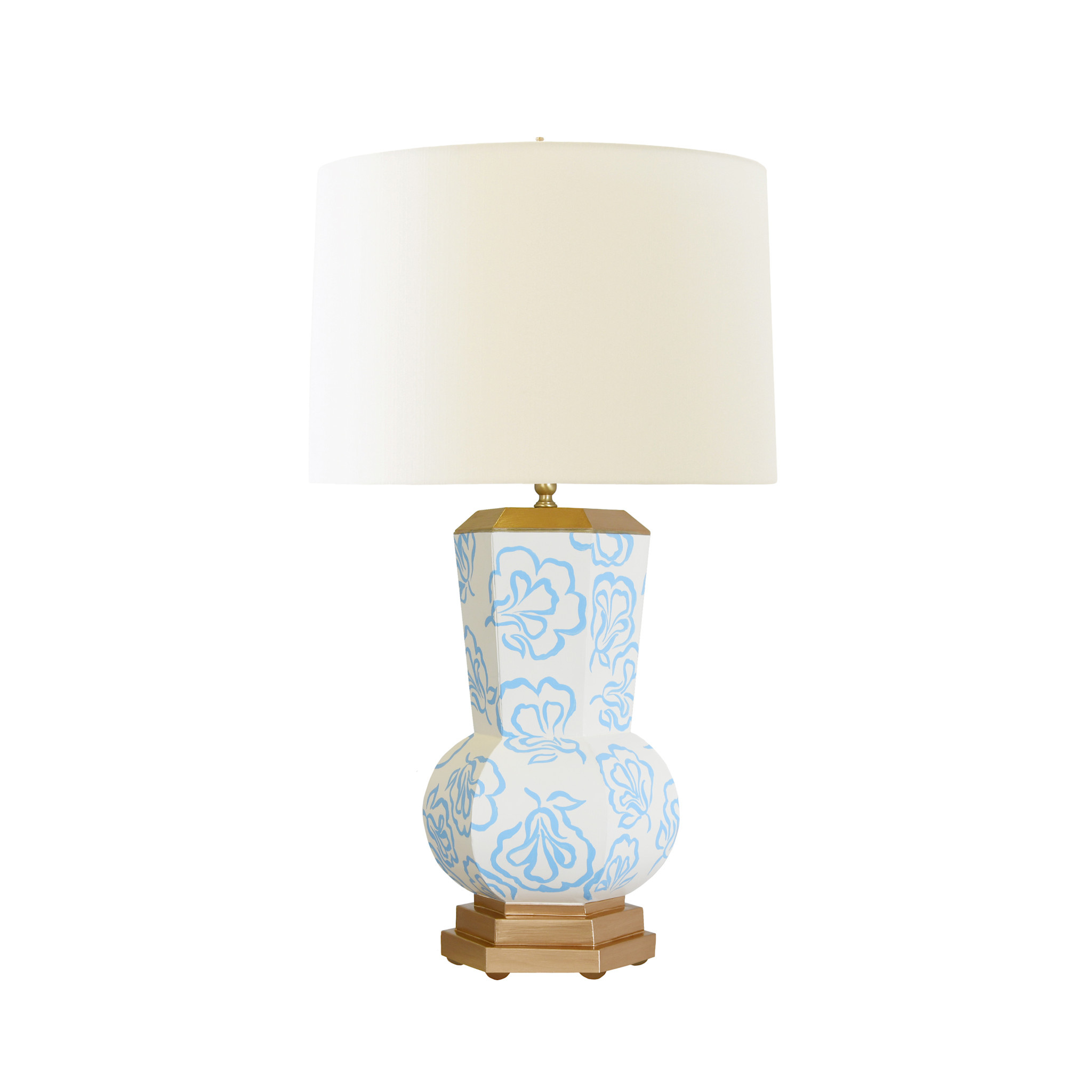 CATALINA BLOOM  HANDPAINTED GOURD SHAPE TOLE TABLE LAMP  17"D x 17"W x 31.25"H x 17"DIA