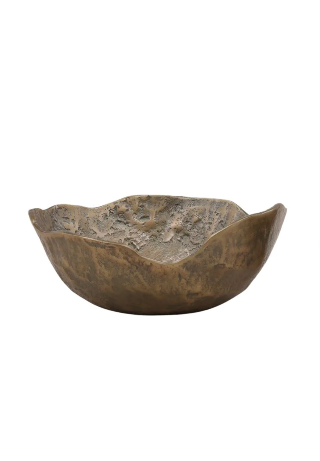 Damara Bowl Antique Brass Small: 9.5"W × 9.5"D × 4"H