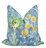Charleston Collection Lilia Pillow/Blue 22"
