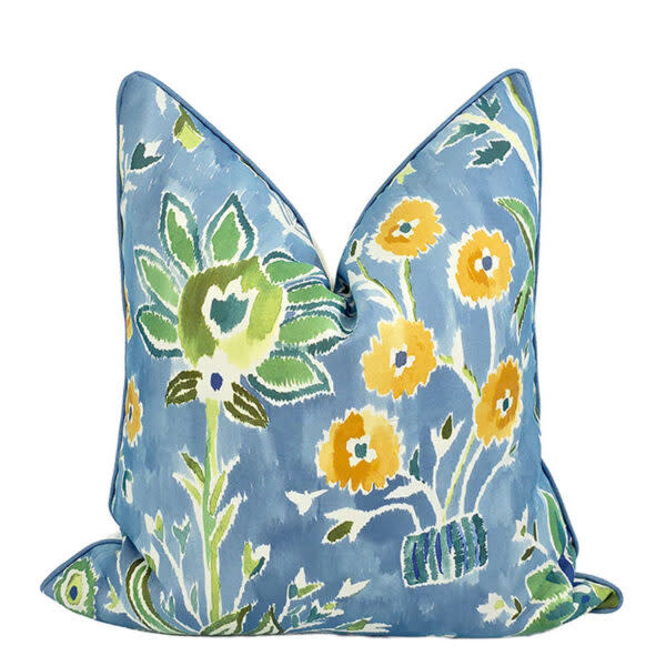 Charleston Collection Lilia Pillow/Blue 22"