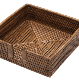 Rattan Luncheon Napkin Holder in Dark Natural