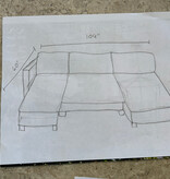 Jax Beach Collection Rollo Lace Sofa - 102" x 60" x 40"